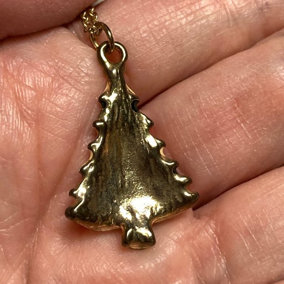 Vintage Enamel Christmas Tree Necklace - Picture 6 of 11